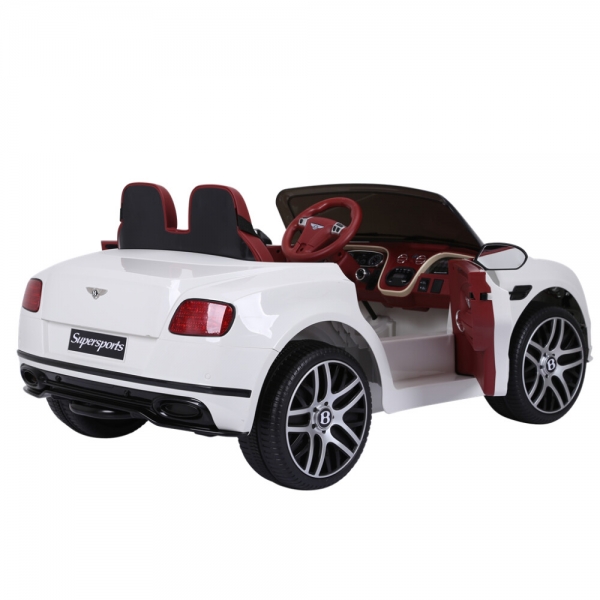 NORDIC PLAY Speed elbil Bentley 2 personers, 2x12V, hvid, EVA hjul