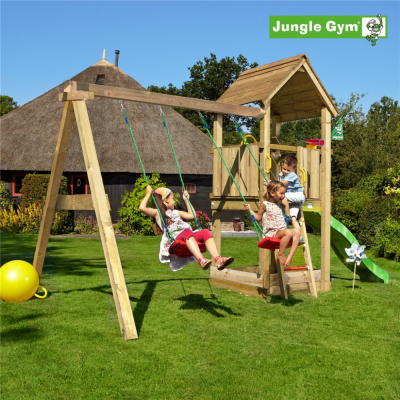 Legetrn komplet Jungle Gym Club inkl. Swing module x'tra og rutsjebane
