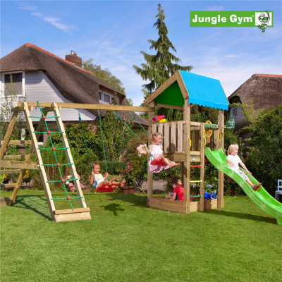 Legetrn komplet Jungle Gym Home inkl. Climb module x'tra og rutsjebane
