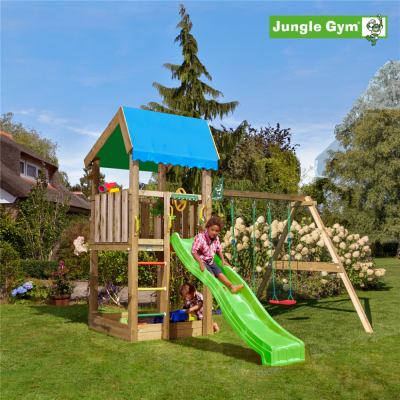 Legetrn komplet Jungle Gym Home inkl. Swing module x'tra og rutsjebane