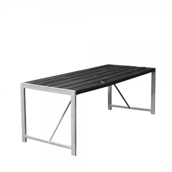 HORTUS bord H-model sort grundmalet og galvaniseret stel