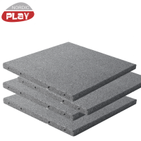 Gummiflise 50 x 50 x 3 cm grå NORDIC PLAY Active 7,5 m2, 30 stk.