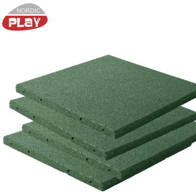 Gummiflise 50 x 50 x 3 cm grøn NORDIC PLAY Active 30 m2 - 120 stk.