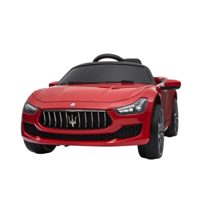NORDIC PLAY Speed elbil Maserati Ghibli, 12V med EVA hjul og lædersæde, rød
