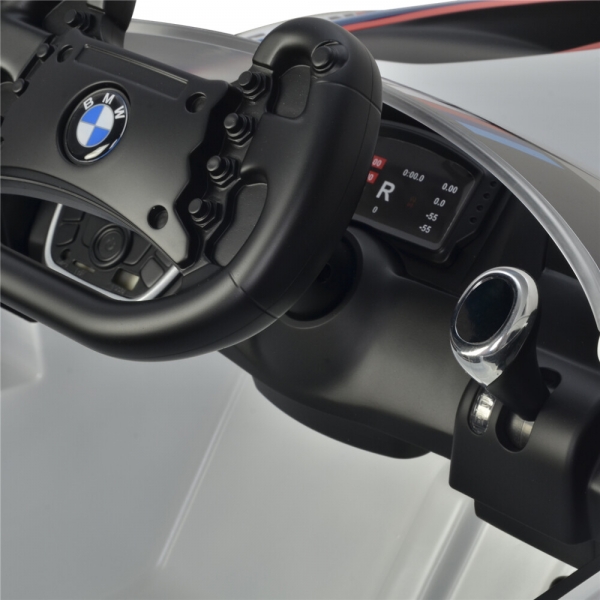 NORDIC PLAY Speed elbil BMW M6GT3 licens 12V hvid med EVA hjul og lædersæde