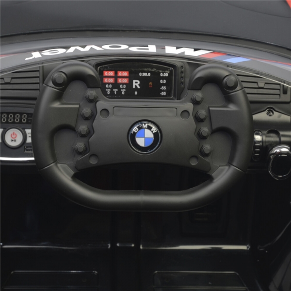 NORDIC PLAY Speed elbil BMW M6GT3 licens 12V sort med EVA hjul og lædersæde
