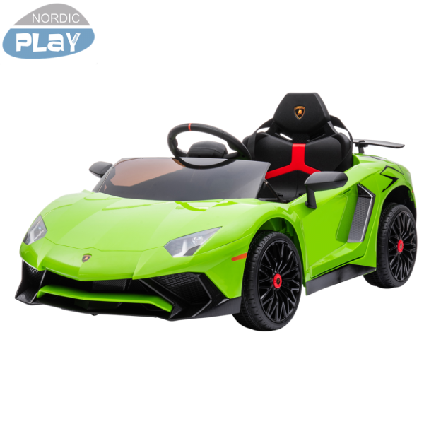 NORDIC PLAY Speed elbil Lamborghini Aventador, 12V, limegrøn